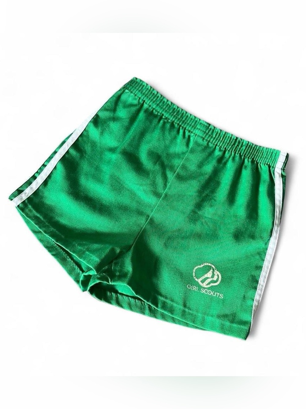 VINTAGE • ULTRA RARE 70s Girl Scouts 3 Stripe High Waist Cotton Track Shorts